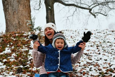 Snow sledding 