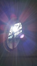 Close-up of illuminated lighting equipment