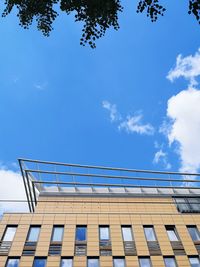 Low angle view of blue sky over building