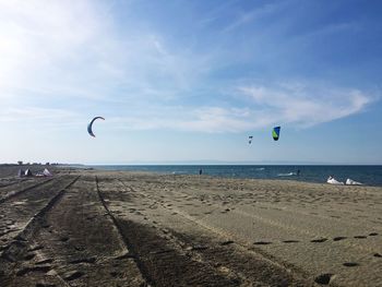 Scenic view of beach against sky