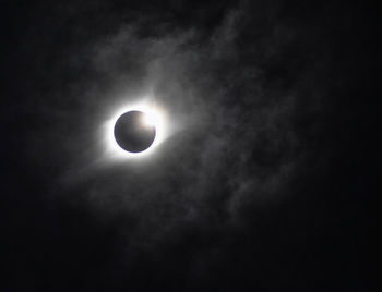 Low angle view of moon against sky