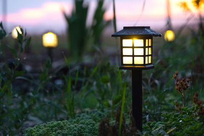 Close-up of illuminated light bulb