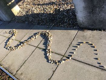 High angle view of shadow on sand