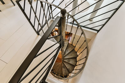 Low angle view of spiral staircase