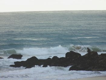 Rocks in sea