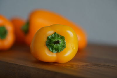 Close-up of orange fruit on table