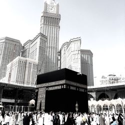 Group of people in front of building