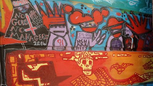 Full frame shot of graffiti on wall
