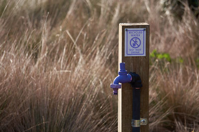 Information sign on grass