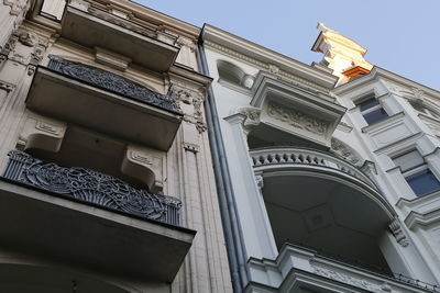 Low angle view of building against clear sky