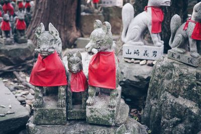 View of buddha statue on rock