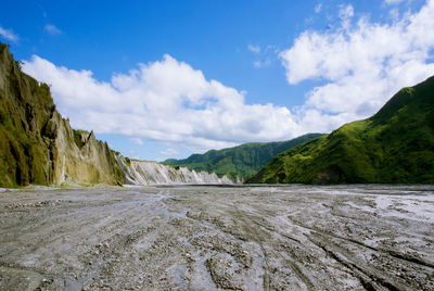 Scenic view of mountains against sky