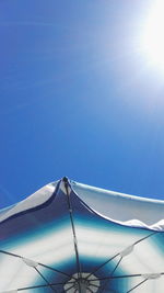 Low angle view of tent against sky