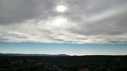 Scenic view of landscape against cloudy sky