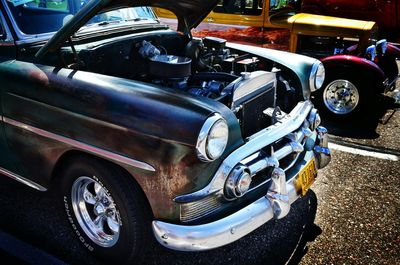 Cars parked at roadside