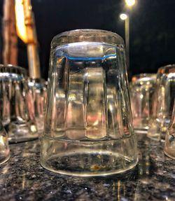 Close-up of glass jar on table