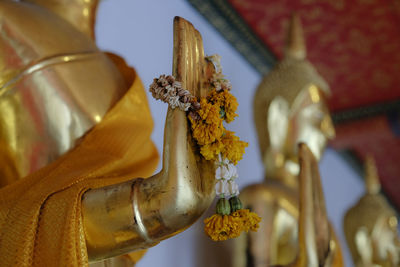 Low angle view of statue in temple