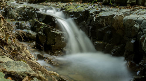 Scenic view of waterfall