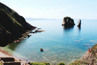 High angle view of sea against sky