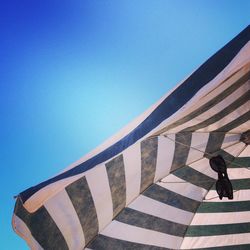 Low angle view of built structure against clear blue sky