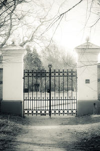 Closed gate of building