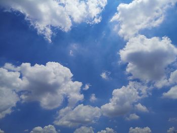 Low angle view of clouds in blue sky