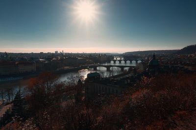 High angle view of bridge over river