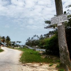 View of road against cloudy sky