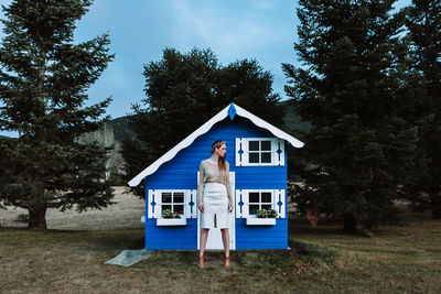 Portrait of traditional house against sky