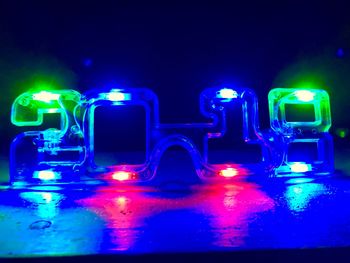 Close-up of illuminated blue lights