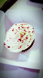 Close-up of cupcakes on table