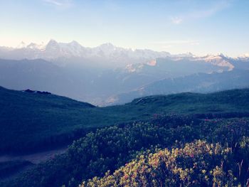 Scenic view of mountains against sky