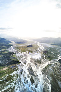 Aerial view of landscape against sky