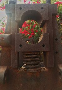 Close-up of rusty wheel