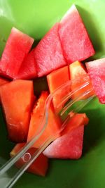 Close-up of strawberries in bowl