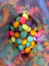 High angle view of multi colored candies