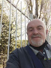 Portrait of man in park