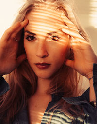 Close-up portrait of a young woman