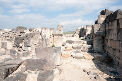 View of castle against cloudy sky