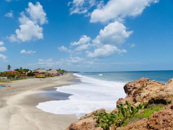 Scenic view of beach against sky