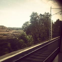 Railroad tracks on road