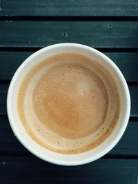 Close-up of coffee cup on table