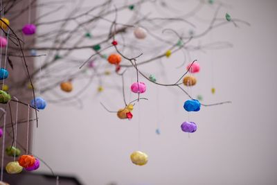 Low angle vie of decoration hanging on tree