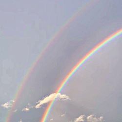 Low angle view of rainbow against sky