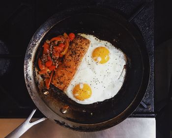 Directly above shot of breakfast on table