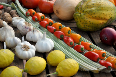 Close-up of vegetables on table