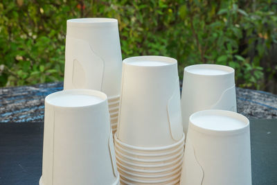 Close-up of coffee cup on table