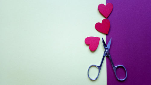 Close-up of heart shape over white background