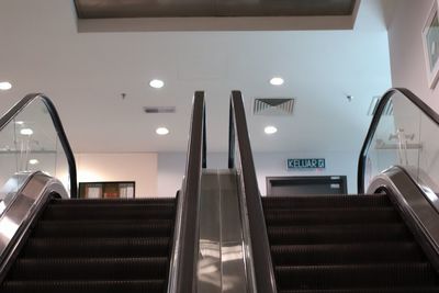 Low angle view of escalator