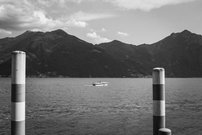 Scenic view of sea against mountains